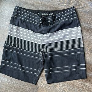 O'Neill Black and White Board Shorts Swimwear